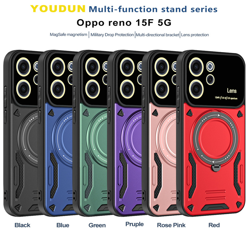 Suitable for Oppo Reno15F Magnetic Phone Case A6X Rotating Stand Realmec85 Anti-Fall Protective Case