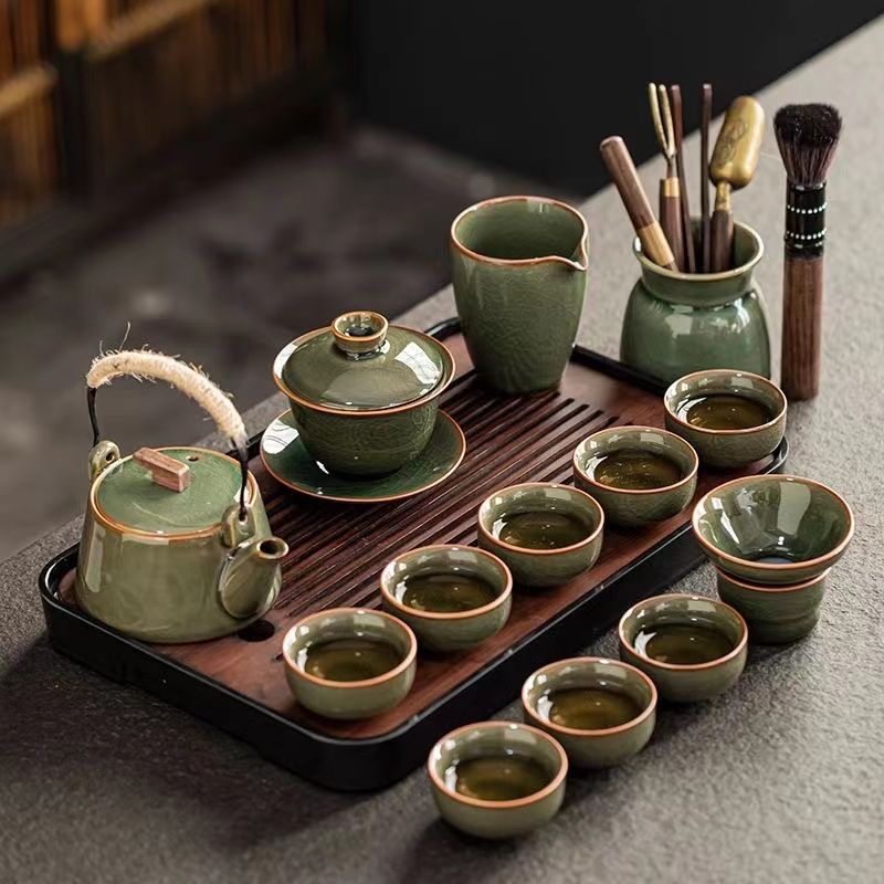 Juego de Té Kung Fu de Cerámica Ge para Oficina y Hogar