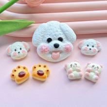 毛茸茸小狗小熊树脂饰品小配件 diy手机壳手工儿童发夹材料批发