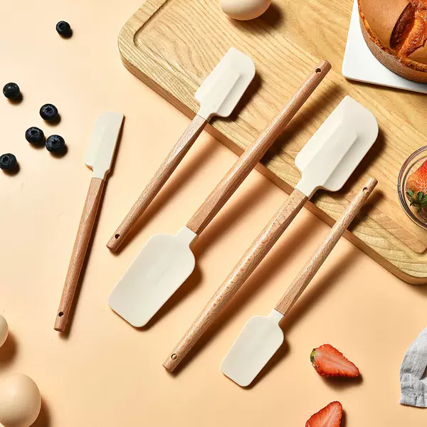 Cross-border Baking Silicone Scraper 5-piece Set High Temperature Resistant Cream Cake Spatula Household Baking Cream Scraper Blade