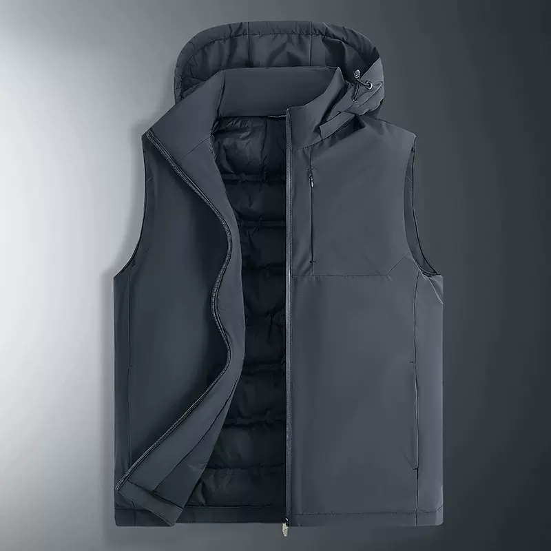 新款羽绒背心马甲男士立领连帽商务休闲秋冬90白鸭绒防风保暖外套