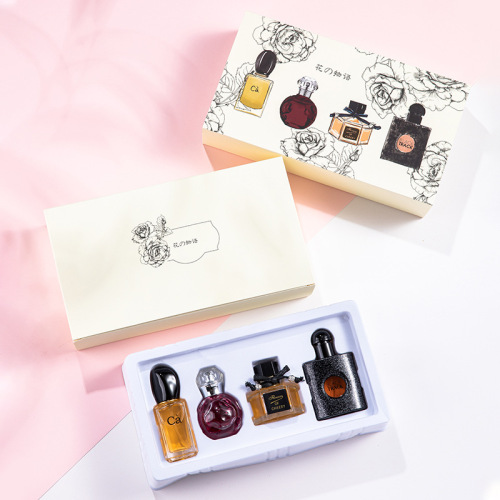 Flower Story Women's Perfume Gift Box Set Long-lasting Light Fragrance Black Opium Perfume Four-piece Wholesale Set