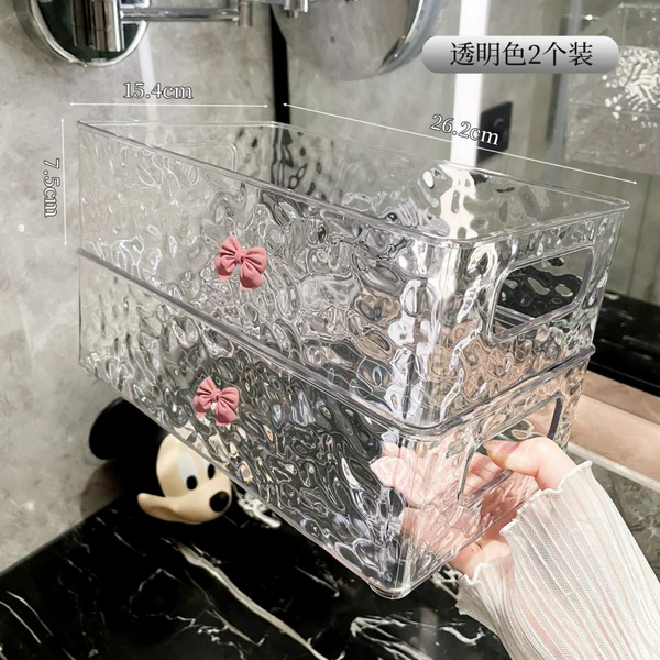 ☕[Upgraded and thickened] Storage basket/pack of 2 (stackable/transparent color)
