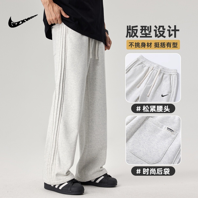 American-Style Straight-Leg Casual Pants Spring and Autumn New Trendy Side-Striped Sweatpants Loose Youth Versatile Comfortable Long Pants American-Style Straight-Leg Casual Pants Spring and Autumn New Trendy Side-Striped Sweatpants Loose Youth Versatile Comfortable Long Pants