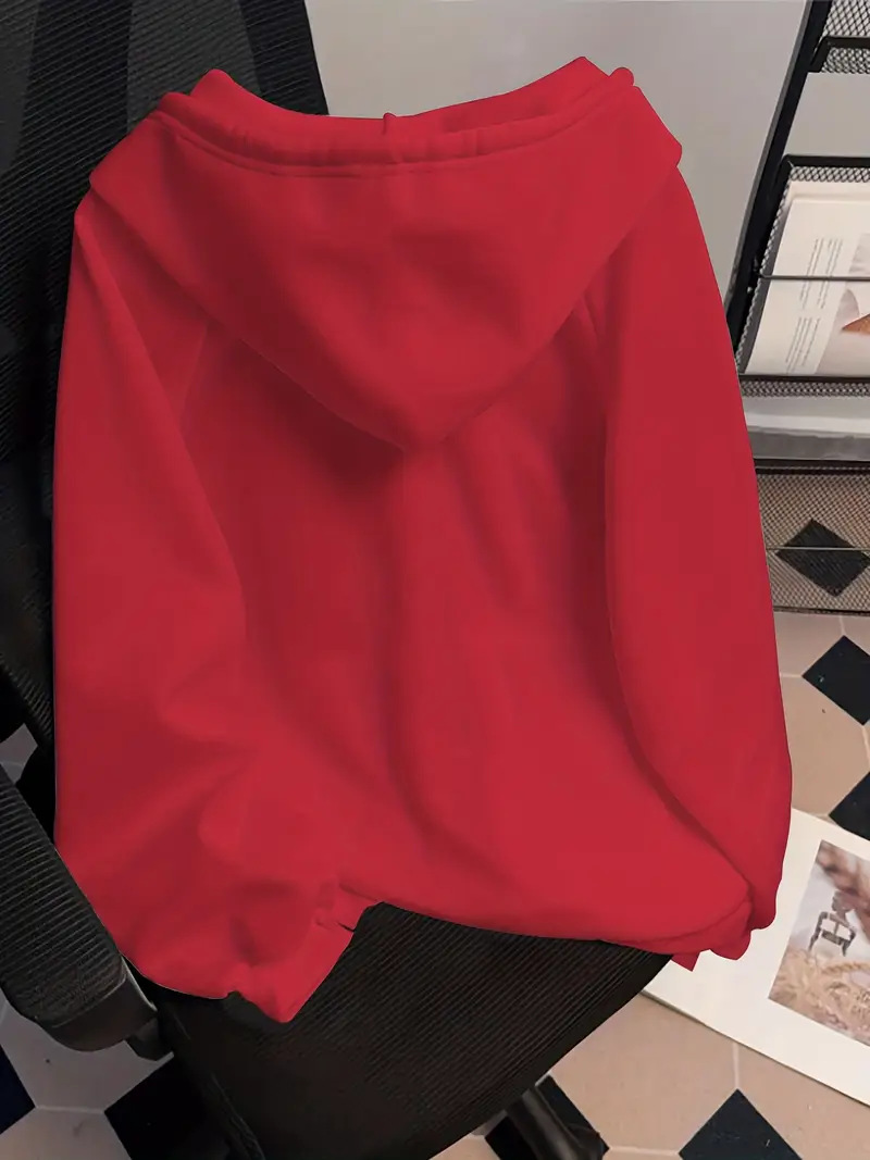 Women's Casual Hooded Zip Up Top Relaxed Fit Retro Trendy Loose Fitting Sweatshirt For Autumn Winter Print_ecoleips.com