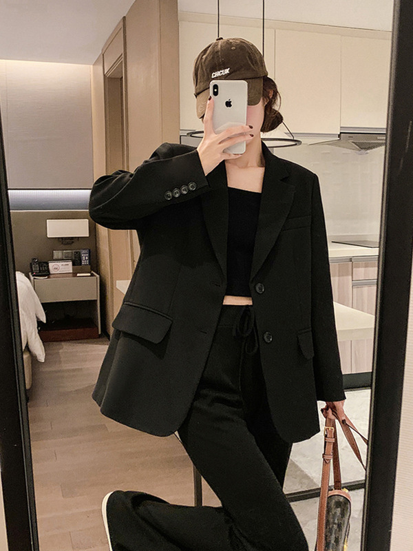 2025秋装新款西装外套女炸街设计感小众休闲咖色显瘦小西服|undefined