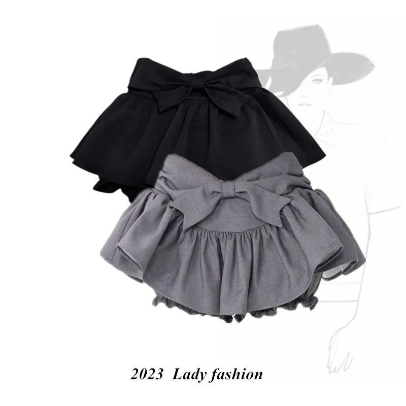 Summer Cute Solid Color Spandex Above Knee Skirts