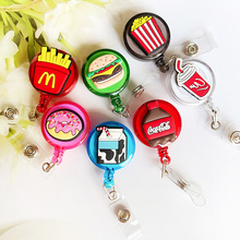 卡通彩色食玩伸缩扣易拉扣工作证证件卡套医生护士胸牌扣胸卡夹子