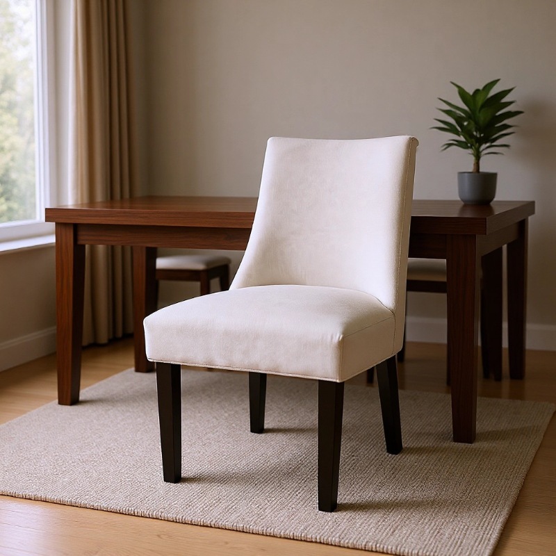 Factory Direct Sales Home Guest Conference Hall Restaurant Cafe Solid Wood Fabric Armless Chair Guest Room Simple Writing Chair