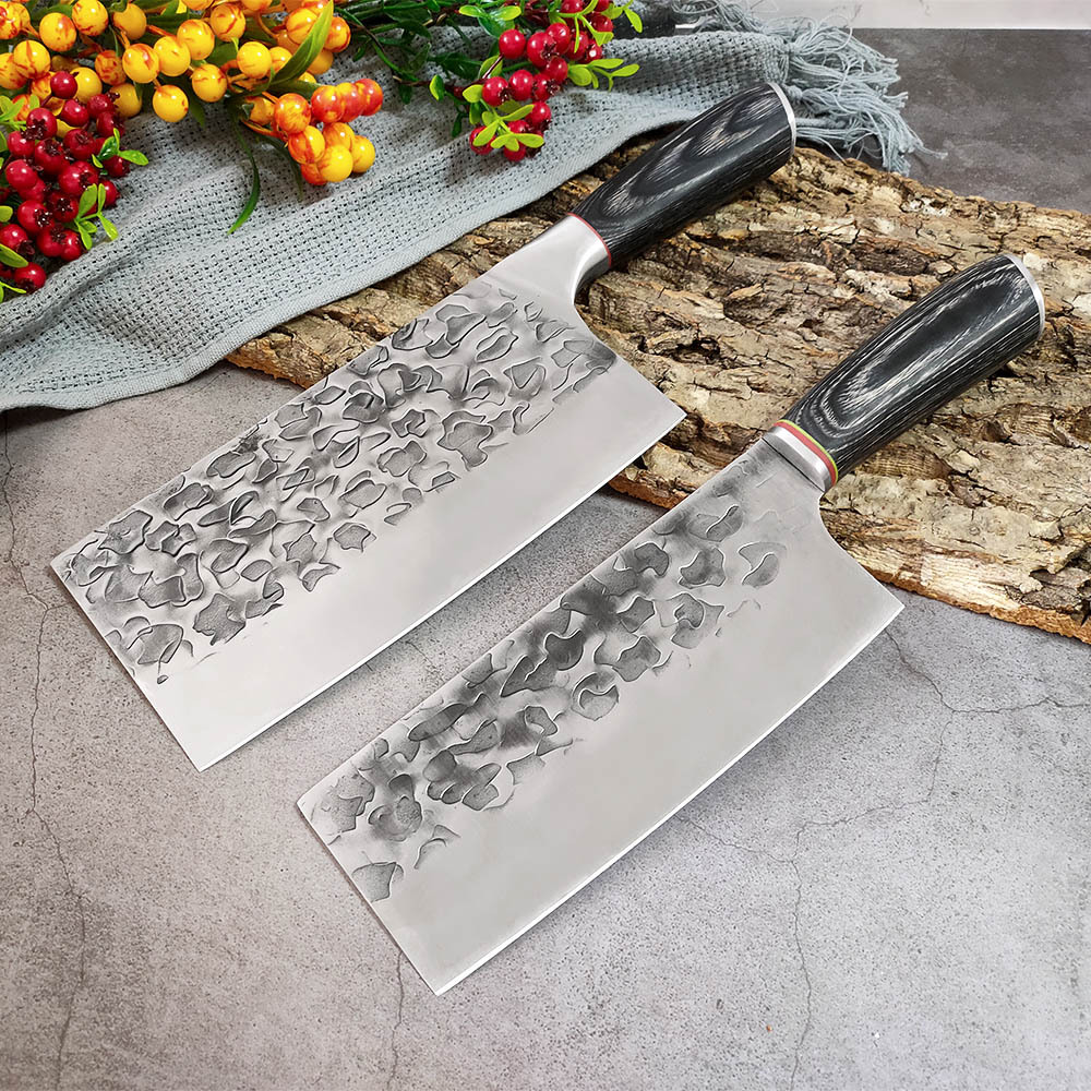 Hammer pattern vintage forging household kitchen knife kitchen meat slicing multi-purpose knife chef bone cutting dual-purpose knife