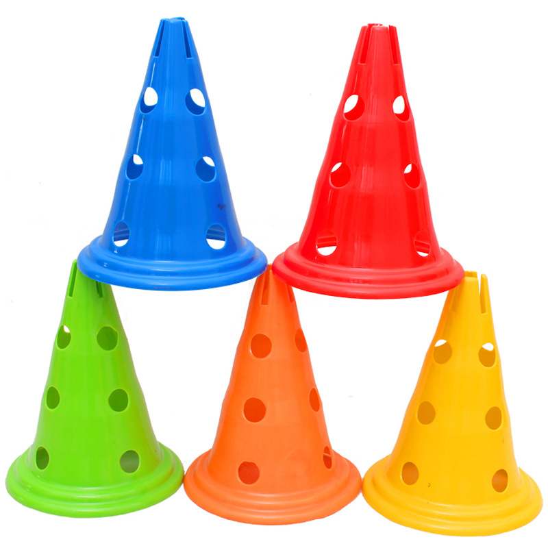 30cm Hole Marking Bucket Football Popsicle Cone Obstacle, Football Obstacle Cone, Adjustable Hurdle for Children