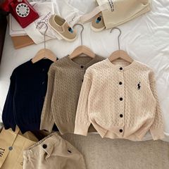 Bonsu Uncle Children's Sweater 2024 Spring and Autumn New Product Korean Style Boys Knit Cardigan Children's Knitwear Girl Sweater