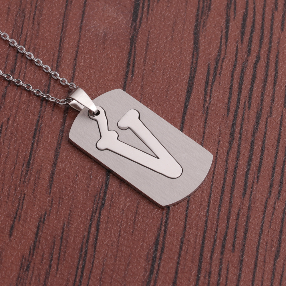 Fashion English Letter Titanium Steel Necklace Wholesale display picture 13