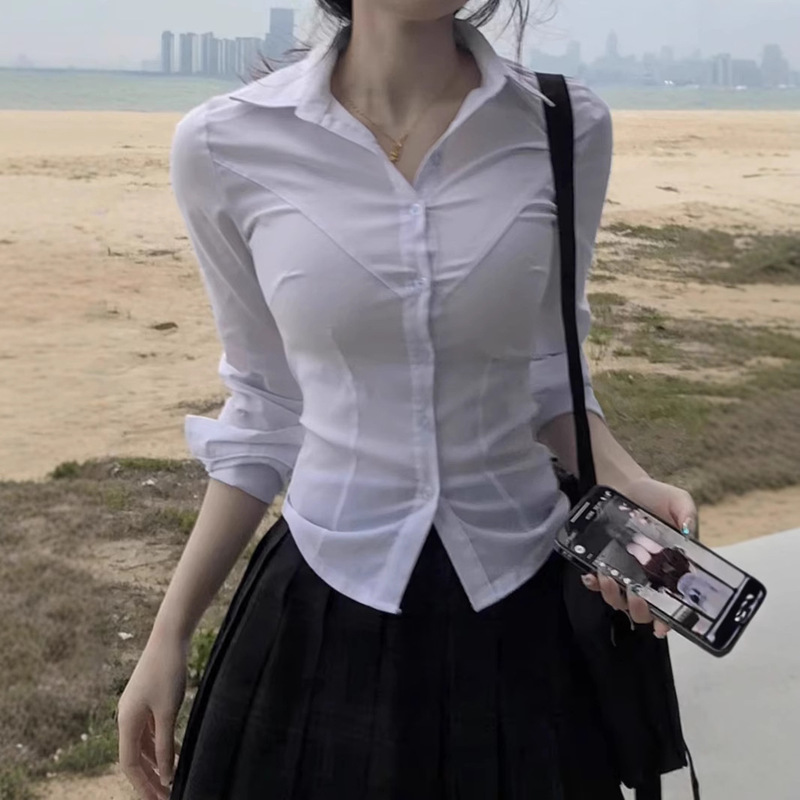 jk 制服ウエストシャツトップ半袖オリジナル本物のカレッジスタイル痩身白シャツホットガールスーツ|undefined
