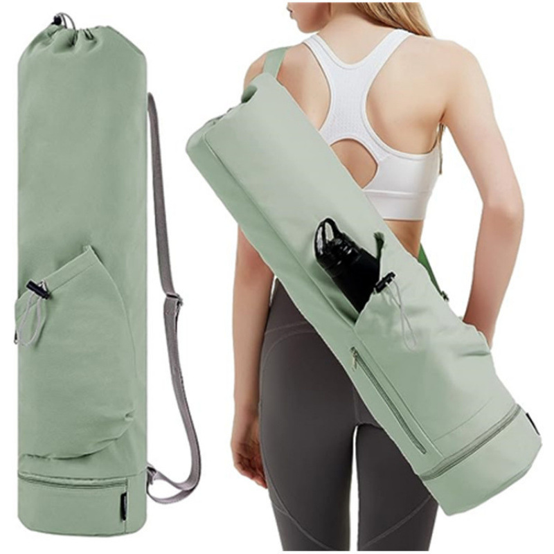 Amazon Yoga Mat Bag with Water Bottle Pocket and Bottom Wet Pocket Sports Yoga Mat Carrier Multifunctional Storage Bag