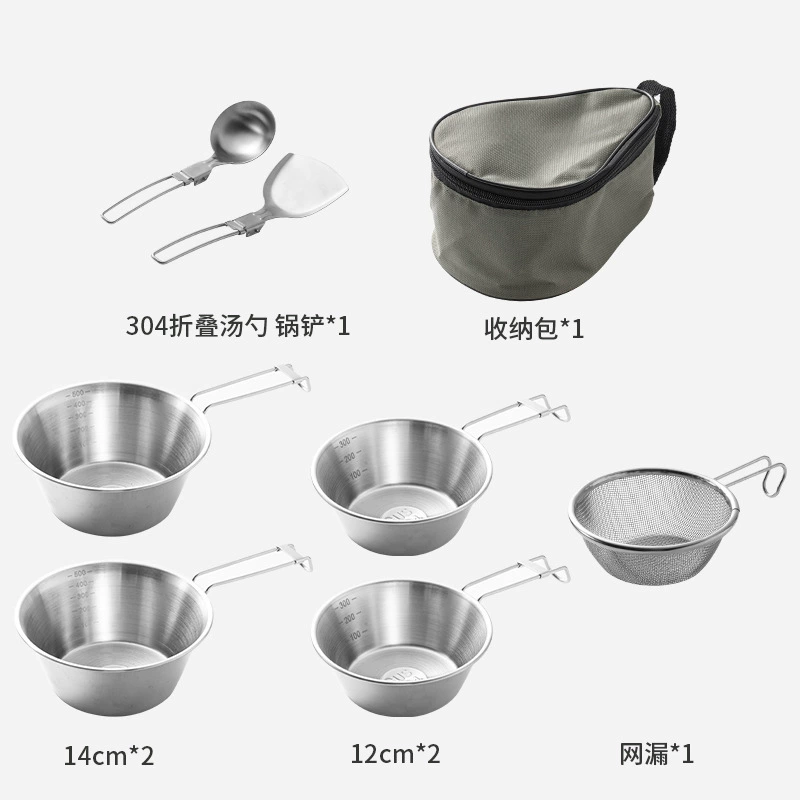 Travel handheld set for camping stainless steel, tableware