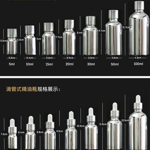 in stock wholesale 10ml silver plating oil bottle 15ml dropper bottle 30ml silver plating glass bottle