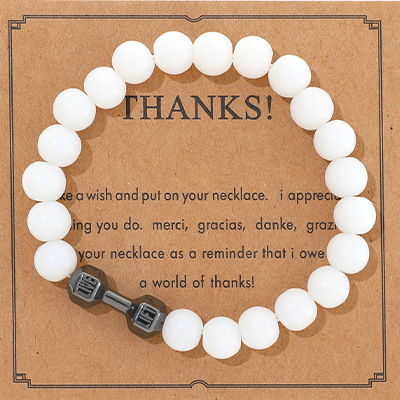 27g Weight Bracelets Classification rope Chain Material 1 Piece Quantity Outdoor, Shopping Occasion Spandex, Zinc alloy Material Dumbbell, Round Pattern Unisex Gender Beaded Design Ethnic Style, Classic Style Style Ethnic Style Classic Style Dumbbell Round Spandex Stone Zinc Alloy Wholesale Bracelets 5
