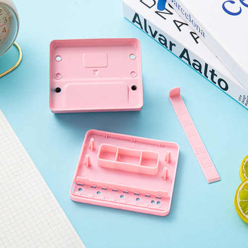 Macaron color round double-hole punch machine large thickened loose-leaf punch office manual round hole punch
