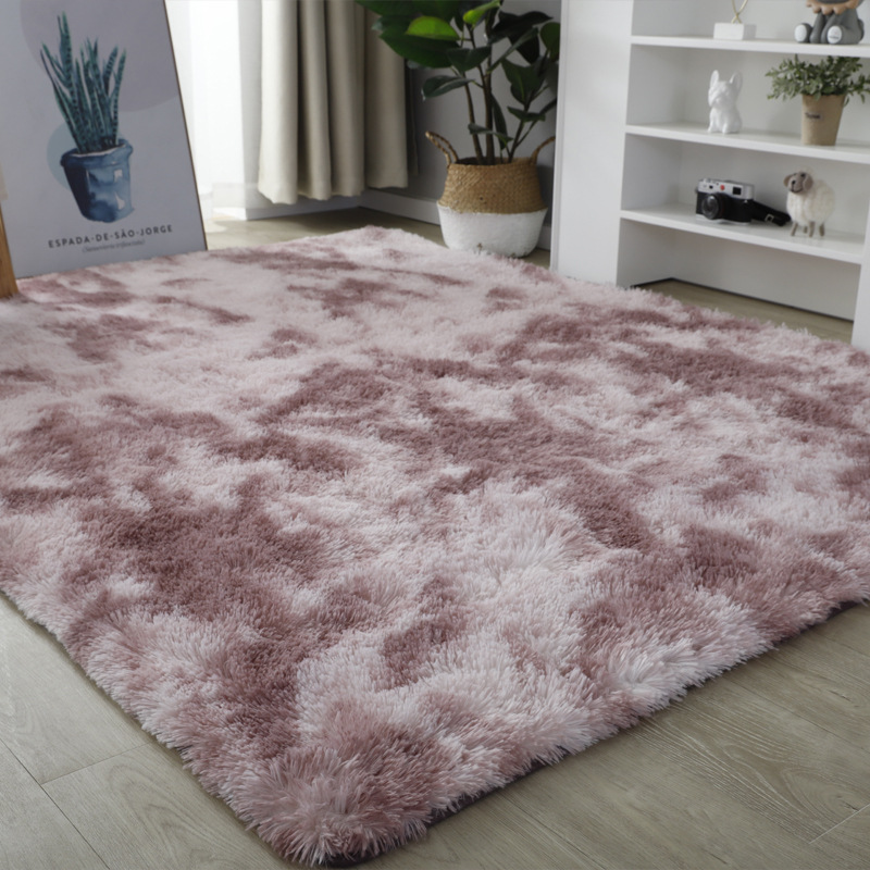 跨境专供家用扎染地毯 卧室长毛绒地毯现代简约地毯地垫现代北欧详情22