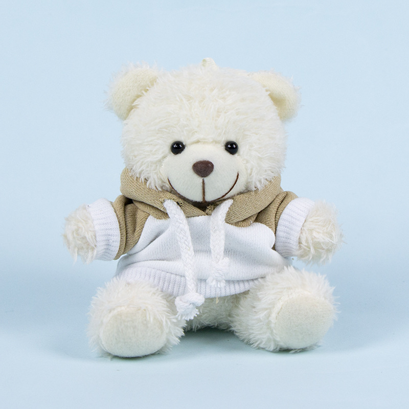 Lindo osito llavero colgante regalo creativo muñecas de peluche vestidas osito de peluche colgante de mochilas escolares para parejas