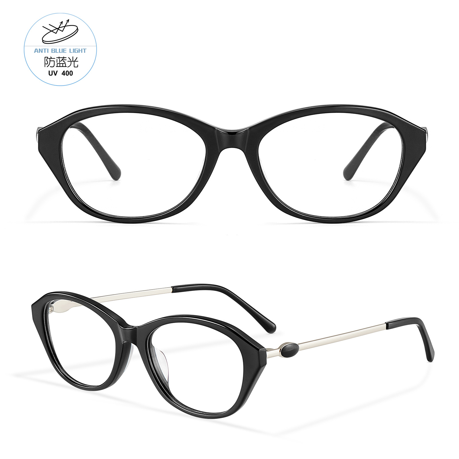 Fakeme es el mismo tipo de placa de alta calidad cindi marcos negros de gafas de ojo de gato marcos viejos Qianfeng Danyang gafas al por mayor