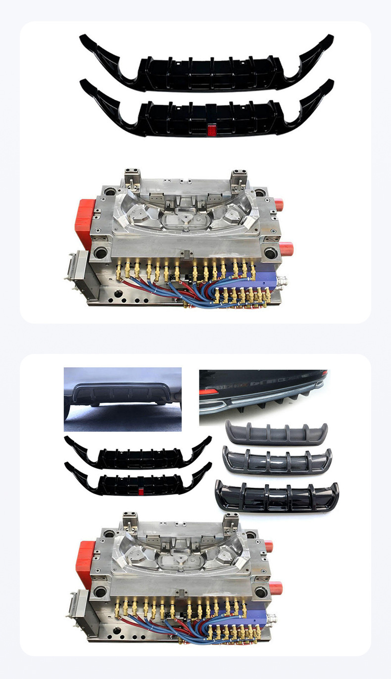 Car Rear Bumper Lip Spoiler Injection Mold Manufacturer Customizes Automotive Pp Plastic Mold Accessories Mold Opening