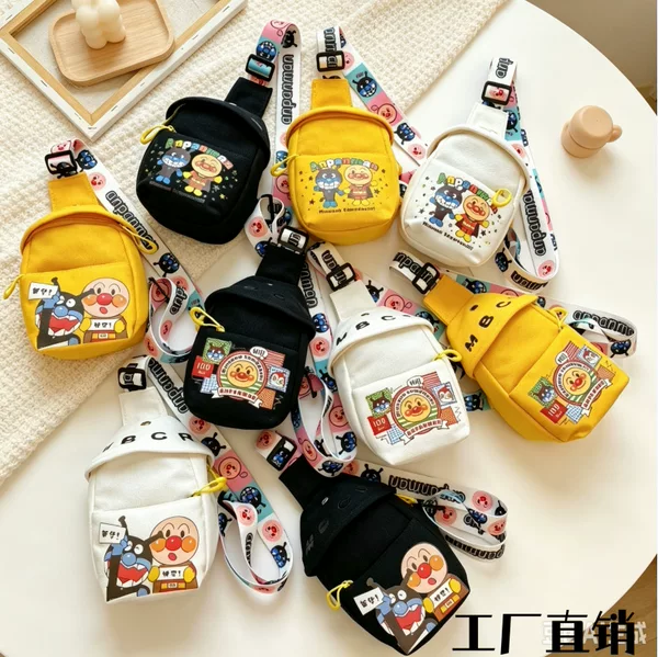 Children's Bags 2026 Autumn/Winter New Cartoon Canvas Shoulder Crossbody Bag Stylish Baby Chest Bag Parent-Child Phone Bag