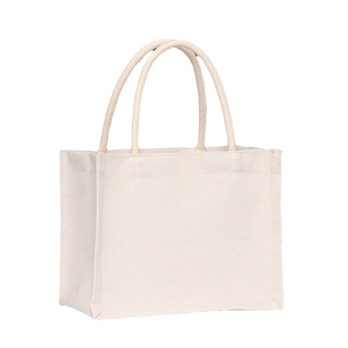 Factory supply universal jute bag, coated hand-held cotton and linen bag, single shoulder hand-held DIY linen bag printed logo 