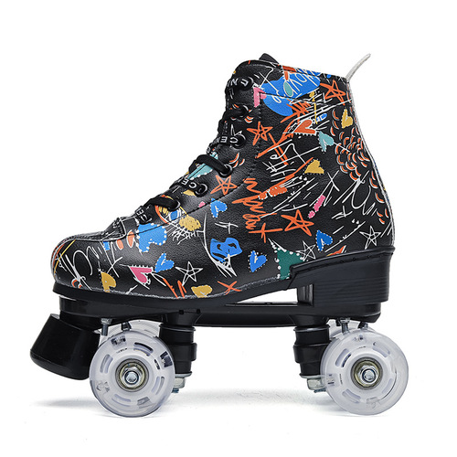 Foreign trade Amazon roller skates for adults 2024 new double row four-wheel full set color flash roller skates
