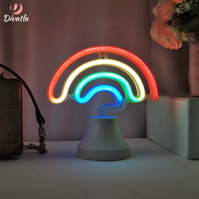 Декоративная неоновая силиконовая настольная лампа в европейском стиле с USB-подставкой, креативная форма, рождественский единорог LED