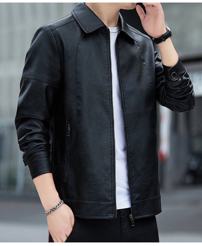 Herren Lederjacke Business Freizeit Sakko Für Herren Mit Revers_voghion.com