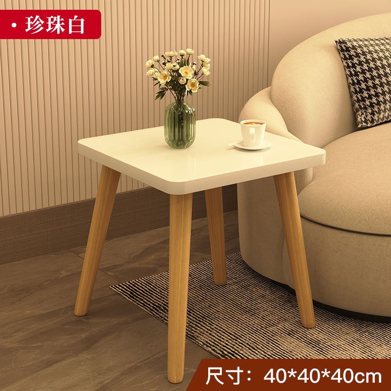 사각테이블 [원목다리] 펄화이트 40*40*40