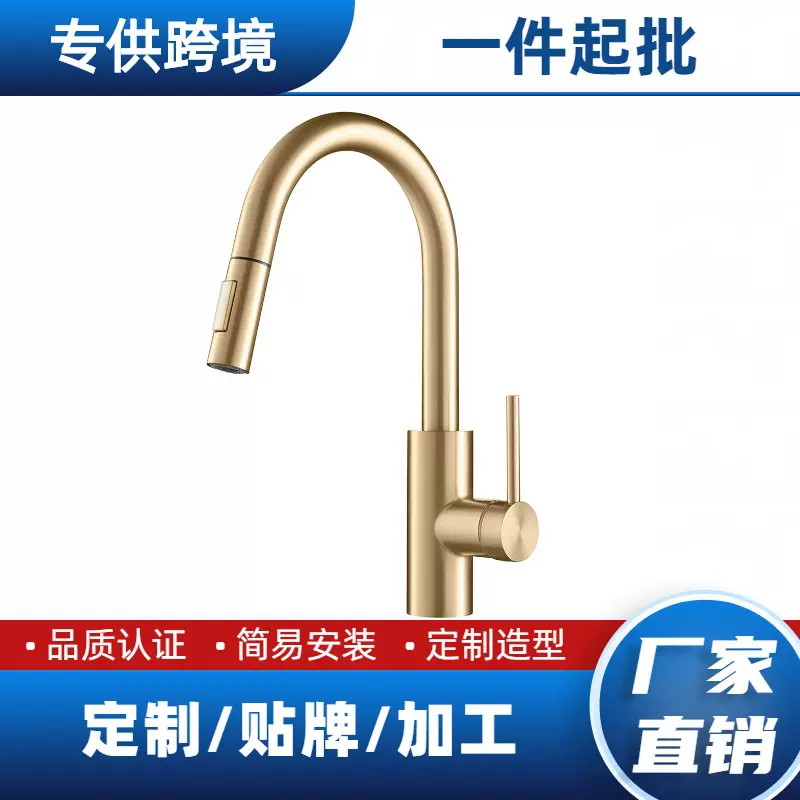 嘉霖浦厂家直销跨境厨房龙头OEM/ODM铜合金水龙头可旋转2功能冷热