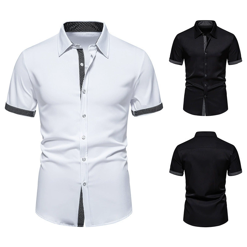 Внешняя торговля летняя новая мужская футболка с короткими рукавами молодежная мода повседневная рубашка кардиган оптом