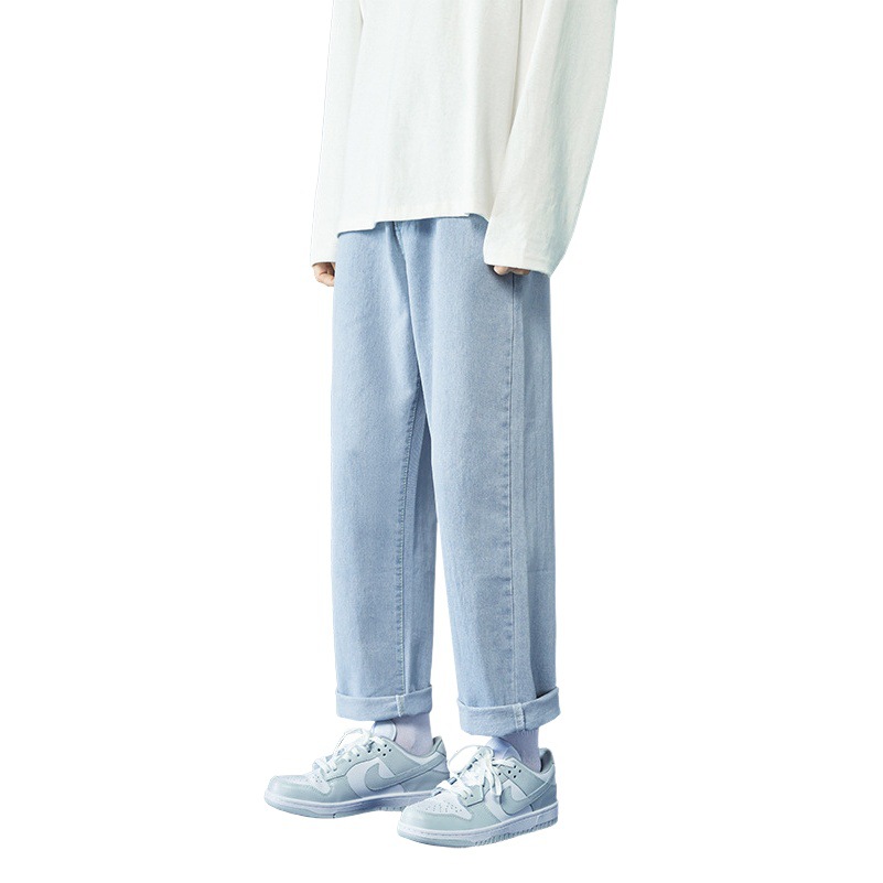 Jeans primavera y otoño nuevos pantalones largos retro rectos para hombres