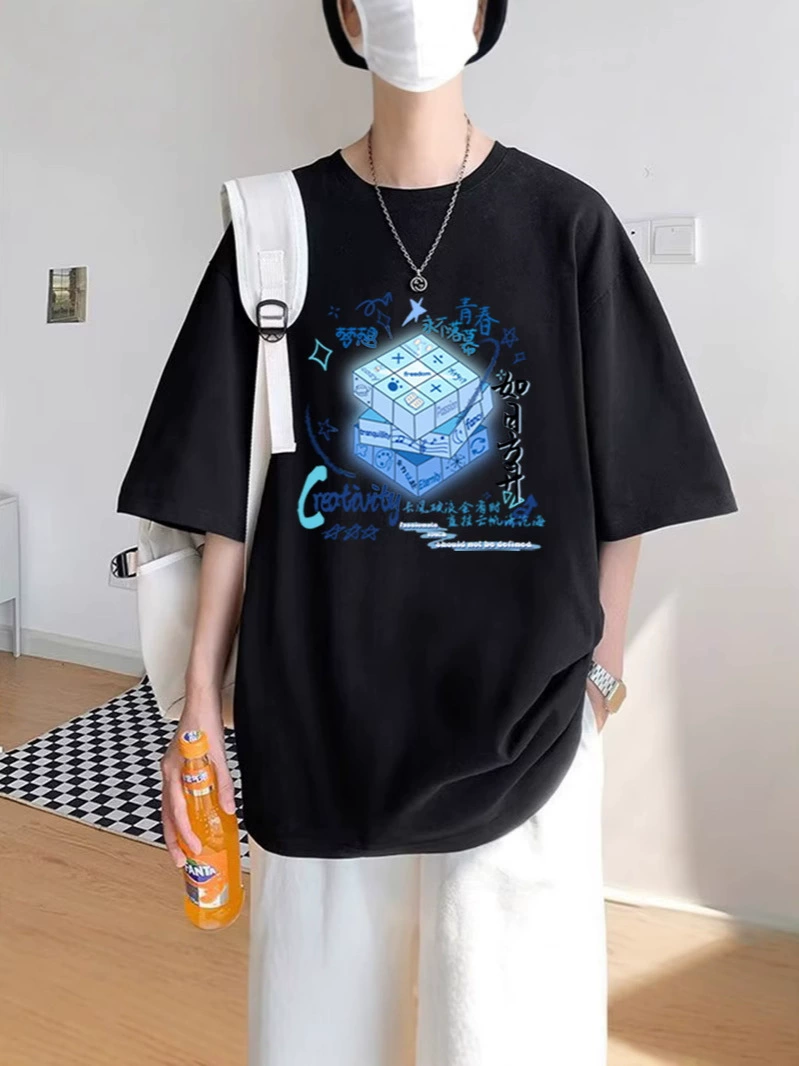 Summer cotton trend breathable comfortable short sleeve T-shirt for leisure, oversize