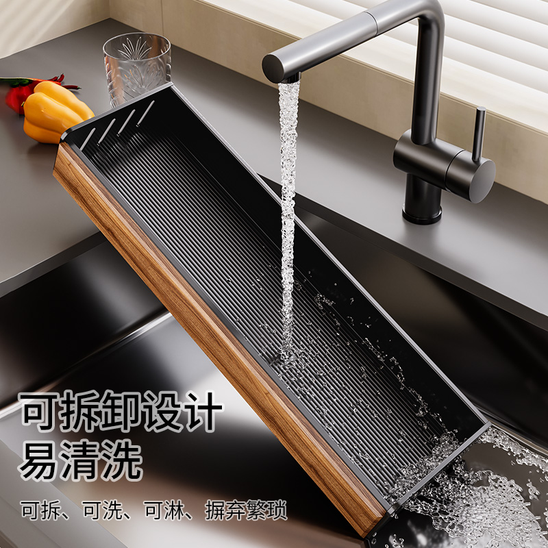 Estante de cocina de nogal Estante de condimento multicapa Estante de almacenamiento de latas Estante de condimento de pared multifuncional