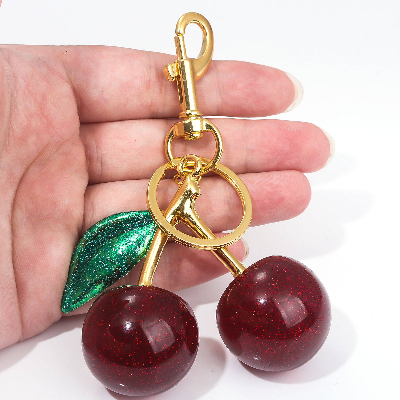 64g Weight Bag Pendant, Keychain Classification 1 Piece Quantity Holiday, Banquet, Travel Occasion Plastic, Resin Material Christmas Festival Cherry Pattern Fruit/Food, Plating Design Elegant, Hip-Hop, Simple Style Style 1 Piece Elegant Hip-Hop Simple Style Cherry Plastic Resin Fruit/Food Plating Christmas Bag Pendant Keychain 23