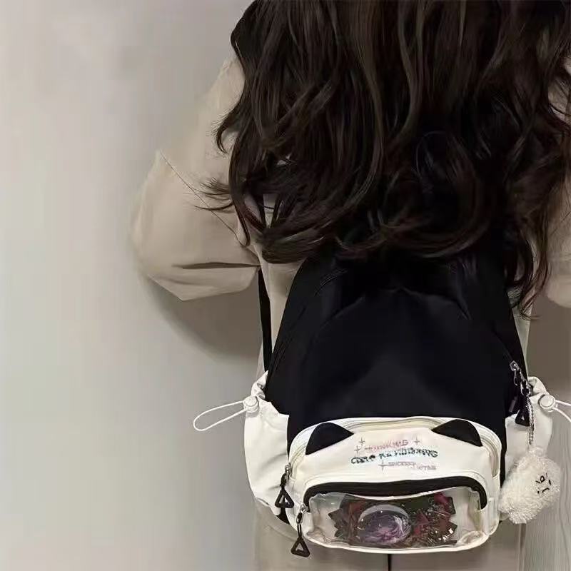 高颜値透明痛バッグ中学生猫ランドセル大容量リュックサック高校生可爱い学生ランドセル女|undefined