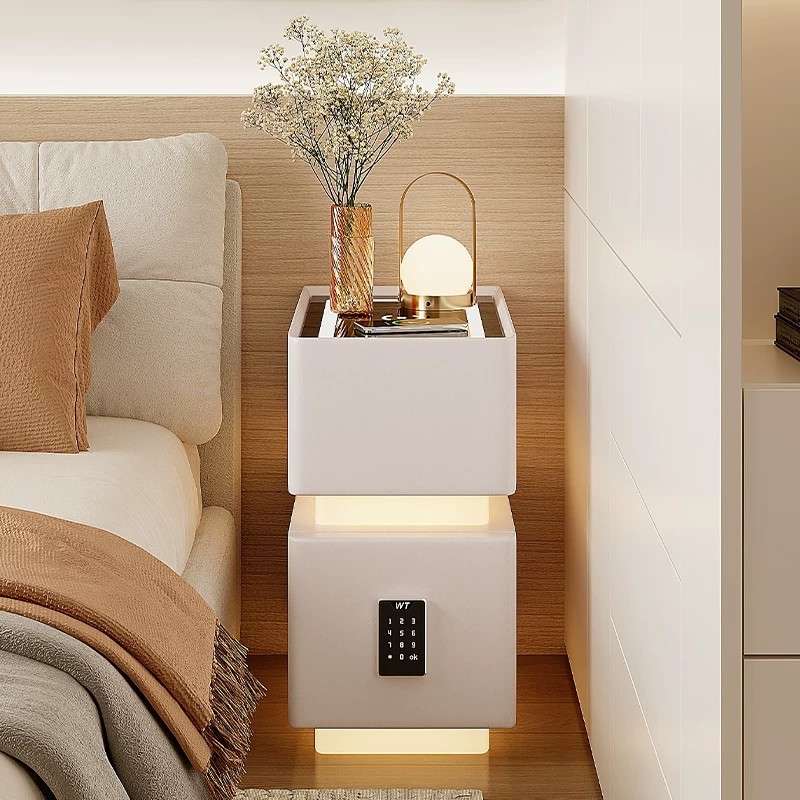 Smart Narrow Bedside Table 2026 New Model Light Luxury High-End Storage Cabinet 30cm Small Storage Cabinet