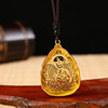 Ancient French glazed pendant flower edge of gold, gold, and Buddha statue, men's and women's queen chain manufacturers, hot selling