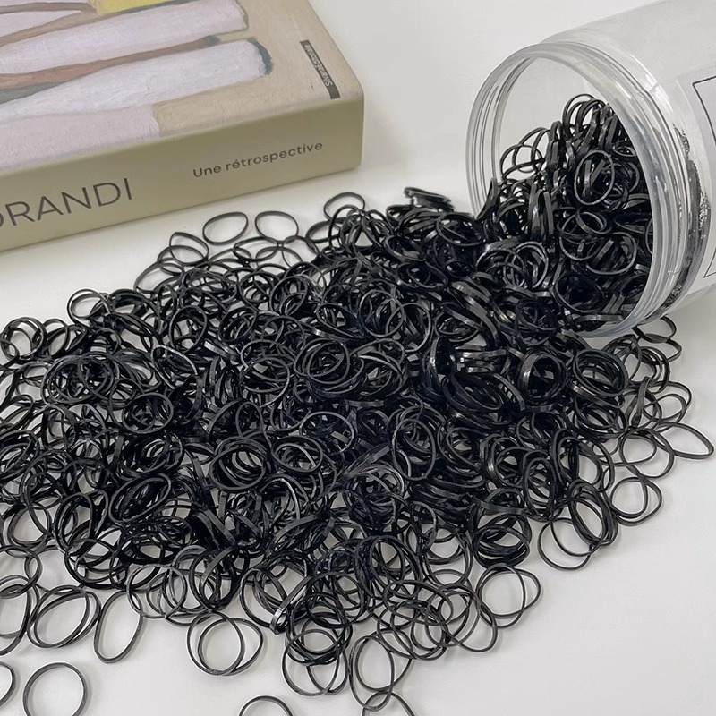 Banda de goma desechable para el cabello no lastimado Anillo de goma para trenza de niña Banda de goma Color Valor de alta cuerda elástica para el cabello Tocado