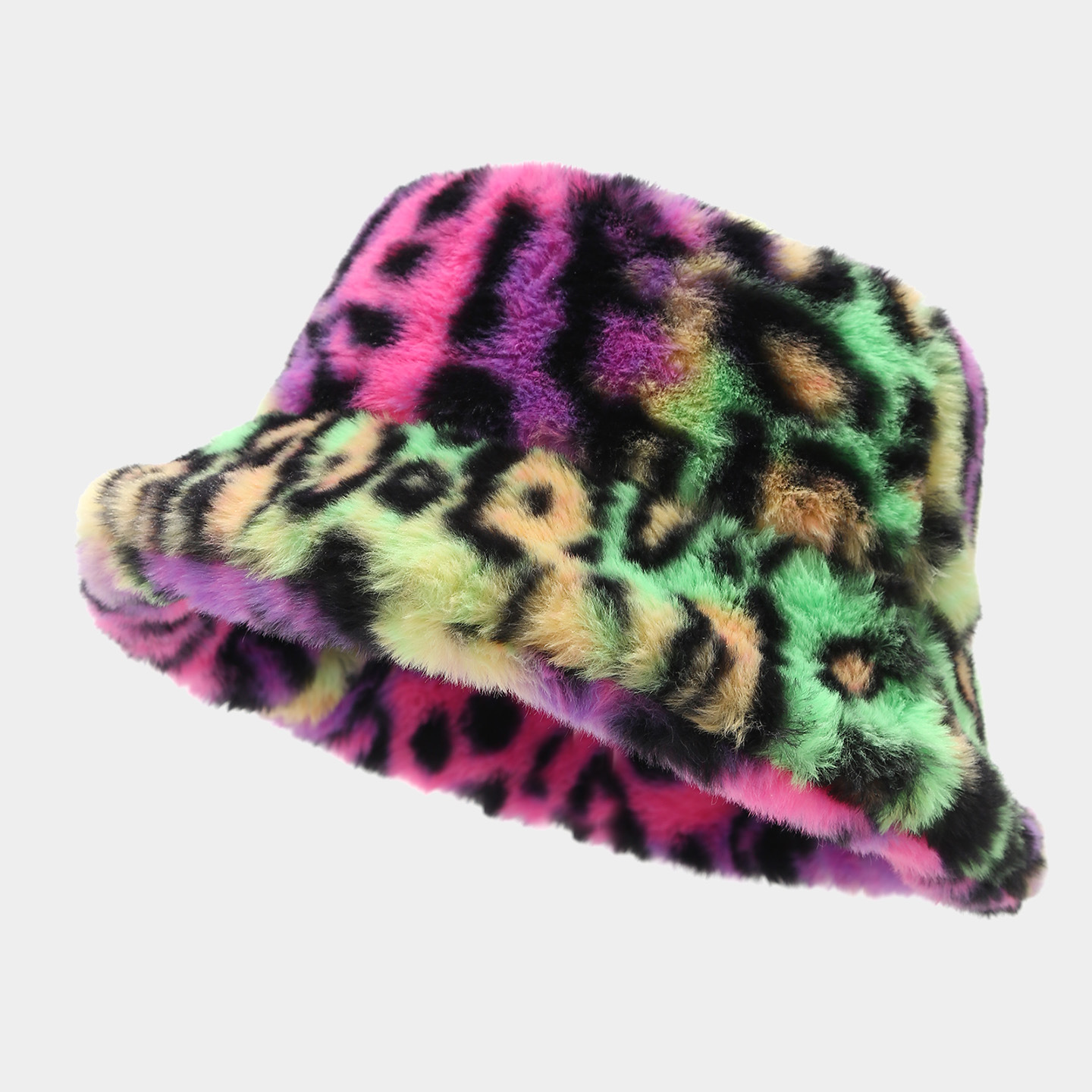 Otoño y invierno sombrero de pescador de moda femenina de estilo americano estampado de leopardo grueso calentamiento sombrero callejero de moda roja imitación sombrero de lana de visón