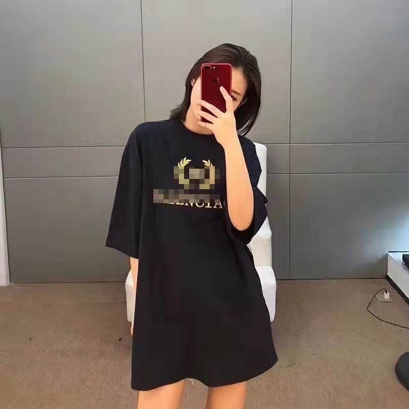 パリの新しいプリントレターファッション半袖男性と女性のためのルーズでスリムな小麦の穂Tシャツファミリーロゴ半袖|undefined