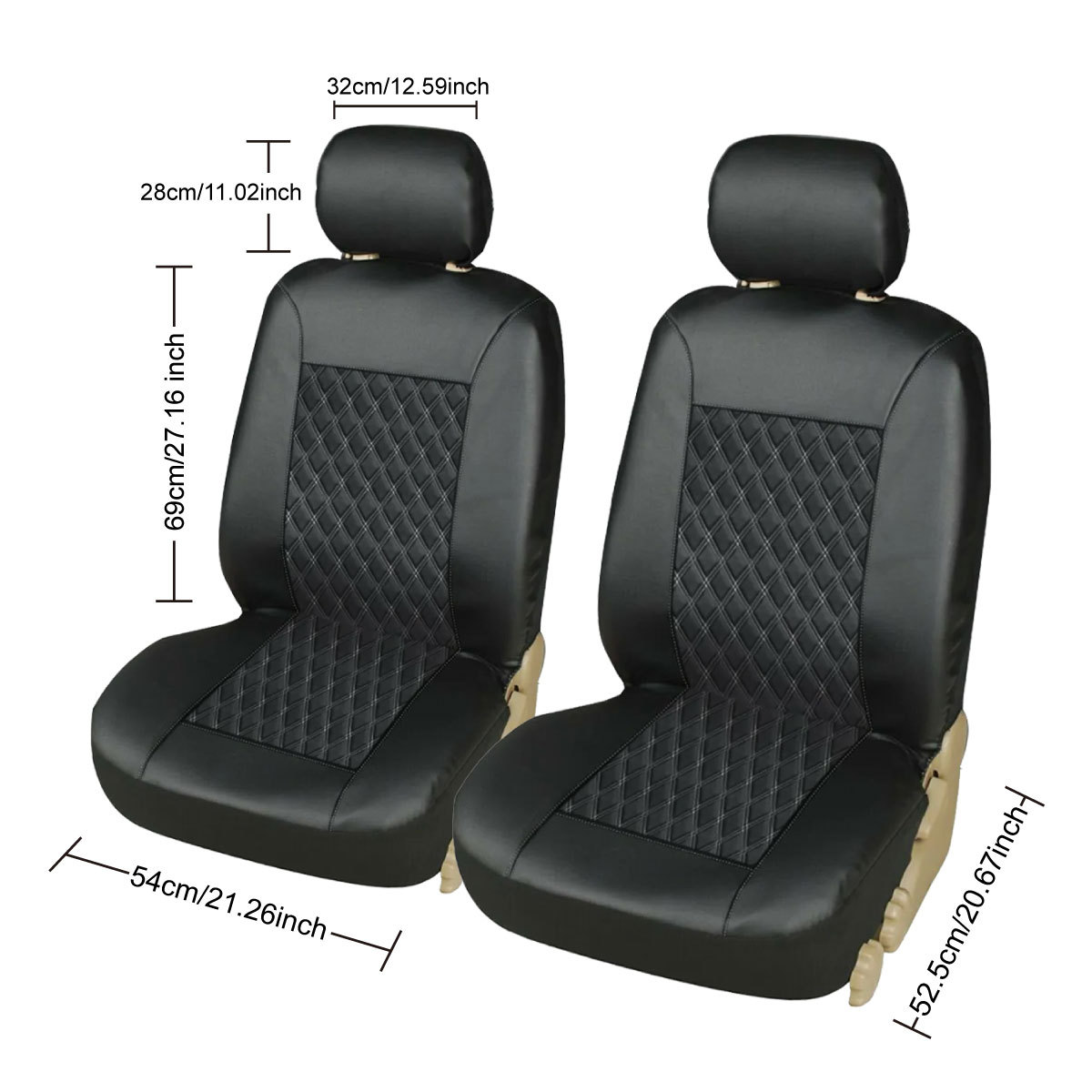 Autositzbezug aus PU-Leder Universalmodell passend für Fünfsitzer-Modelle_voghion.com