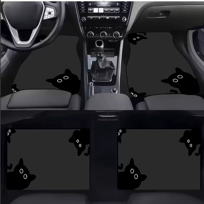 Avtomobil döşəmə paspasları — to Care for Car Floor Mats - around-the-black-cat-car-mats-3344cm-two-piece-pack
