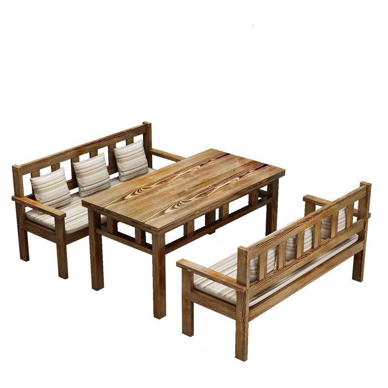 包邮现代简约茶几小户型餐桌椅子组合长方形实木桌吃饭桌子松木