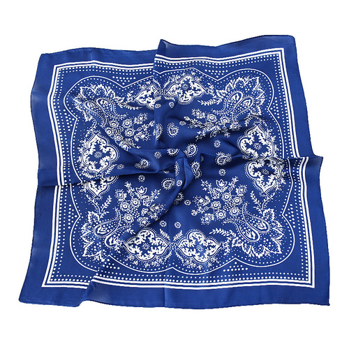 New Walnuts Flower 70cm Printed Satin Square Scarf Lady's Korean Style Decorative Fashion Tie Scarf Wholesale Silk Scarf