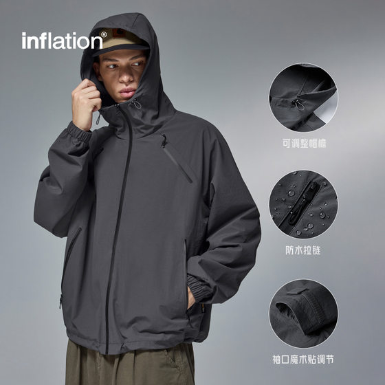 Inf Men's Wear | Cordura ® Jacket 2024 Autumn and Winter Trendy Brand Plastic Pocket Waterproof Zipper Hooded Jacket